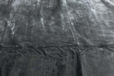 Doris Leslie Blau Collection Contemporary Solid Steel Gray Hand Knotted Silk Rug