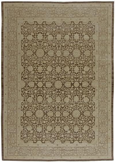 Doris Leslie Blau Collection Contemporary Tabriz Beige Brown Wool Rug