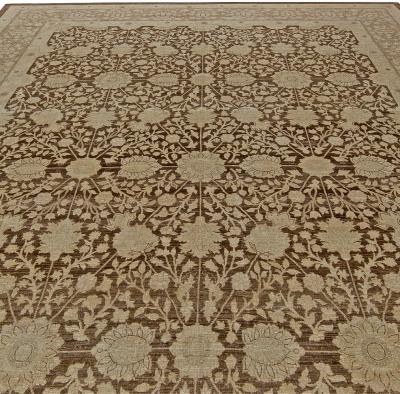 Doris Leslie Blau Collection Contemporary Tabriz Beige Brown Wool Rug
