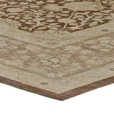 Doris Leslie Blau Collection Contemporary Tabriz Beige Brown Wool Rug