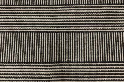 Doris Leslie Blau Collection Custom Flat Woven Wool Rug in Black White Stripes