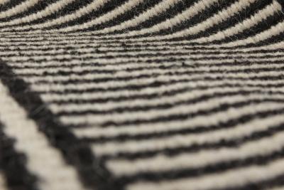 Doris Leslie Blau Collection Custom Flat Woven Wool Rug in Black White Stripes