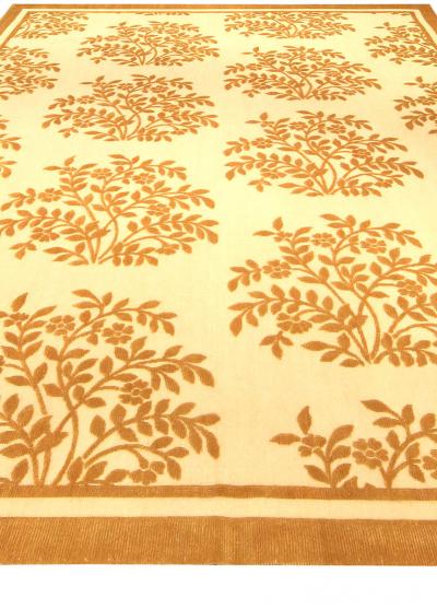Doris Leslie Blau Collection Design Handmade Rug in Brown and Orange