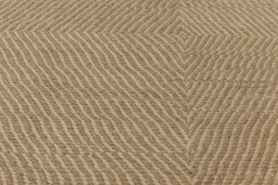 Doris Leslie Blau Collection Deux Diamond Beige and Brown Handmade Wool Rug
