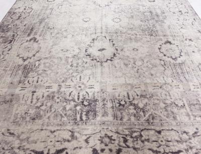 Doris Leslie Blau Collection Eggplant Beige Handmade Wool Rug