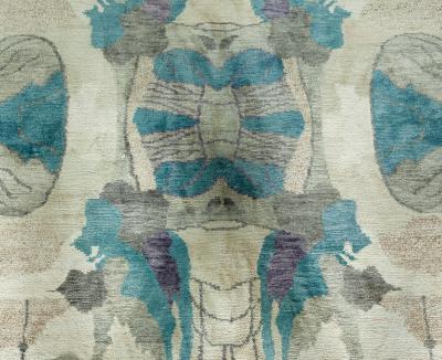 Doris Leslie Blau Collection Eskayel Silk Rug in Turquoise Brown Beige Purple