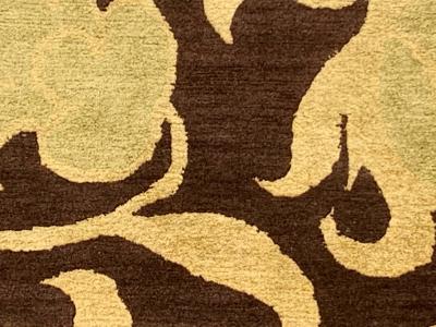 Doris Leslie Blau Collection European Inspired Gold Brown Handmade Wool Rug
