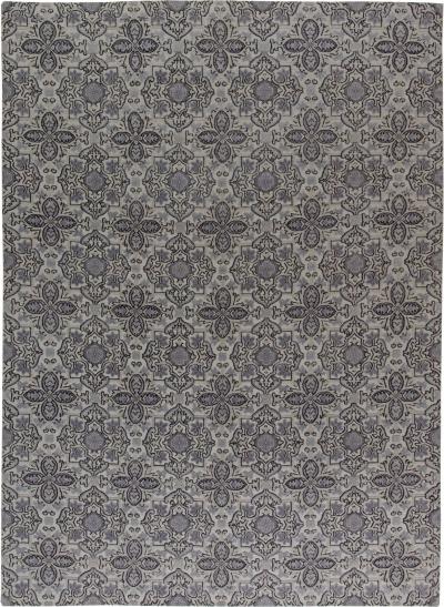Doris Leslie Blau Collection European Inspired Tibetan Gray and Black Wool Rug