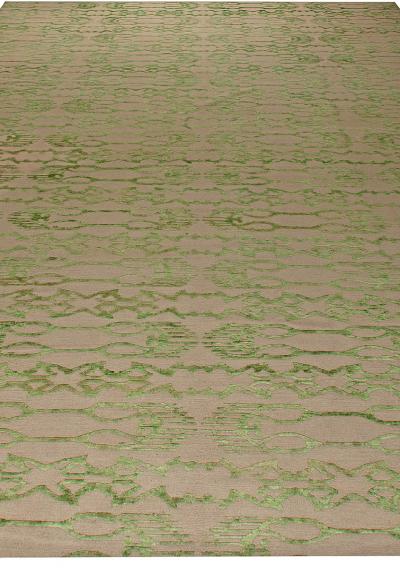 Doris Leslie Blau Collection Extra Large Tibetan Rug in Pinky Beige and Green