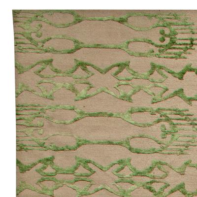 Doris Leslie Blau Collection Extra Large Tibetan Rug in Pinky Beige and Green