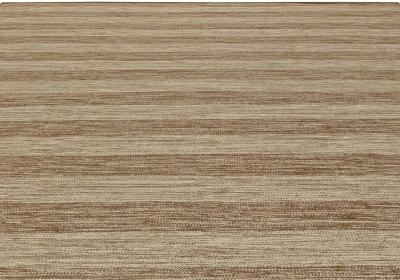 Doris Leslie Blau Collection Flat Weave Wool Rug in Brown and Beige Stripes