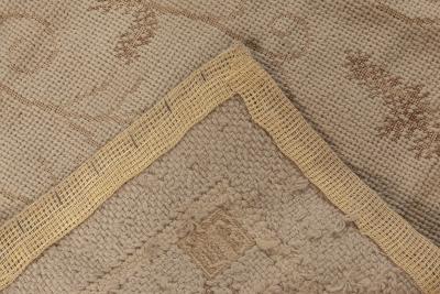 Doris Leslie Blau Collection Floral Design Needlepoint Eric Cohler Rug in Beige