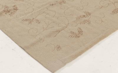 Doris Leslie Blau Collection Floral Design Needlepoint Eric Cohler Rug in Beige