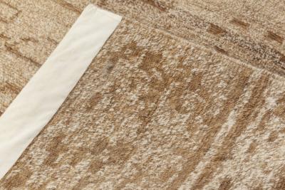 Doris Leslie Blau Collection Geometric Beige and Brown Handmade Hemp Rug