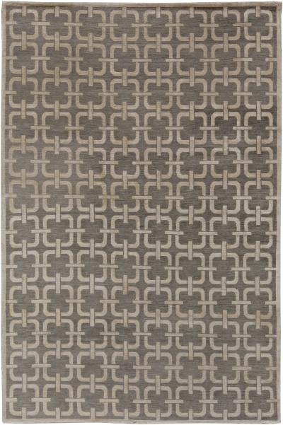Doris Leslie Blau Collection Geometric Design Gray and Beige Rug