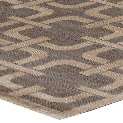 Doris Leslie Blau Collection Geometric Design Gray and Beige Rug