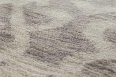 Doris Leslie Blau Collection Geometric Handmade Wool Runner in Brown and Beige