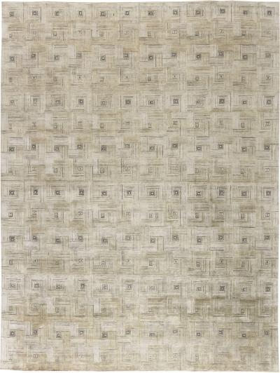 Doris Leslie Blau Collection Geometric Maze Hand Knotted Silk Rug