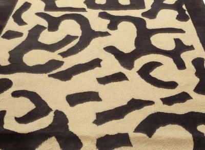 Doris Leslie Blau Collection Geometric Rug by Roderick N Shade in Beige Black