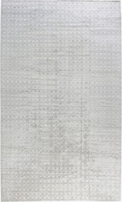 Doris Leslie Blau Collection Geometric Terra Gray Rug in Natural Wool