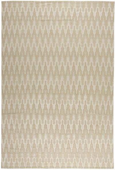 Doris Leslie Blau Collection Global Off White and Beige Hand Knotted Wool Rug