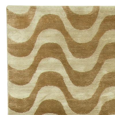 Doris Leslie Blau Collection Gold Waves Design Handmade Wool and Silk Rug