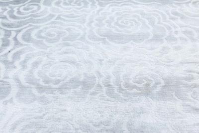 Doris Leslie Blau Collection Handmade Camellia Rug in Ivory Silk