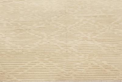 Doris Leslie Blau Collection High Low Modern Beige Handmade Wool Rug