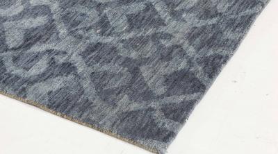 Doris Leslie Blau Collection High Quality Blue Geometric Pashmina Euro Runner