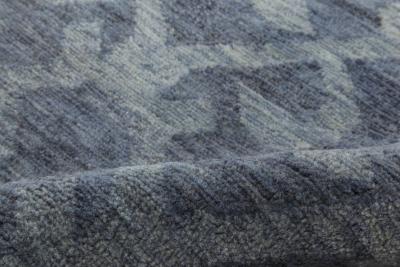 Doris Leslie Blau Collection High Quality Blue Geometric Pashmina Euro Runner