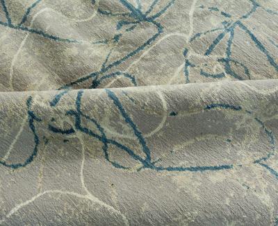 Doris Leslie Blau Collection High Quality Ink Ondulations Handmade Silk Wool Rug