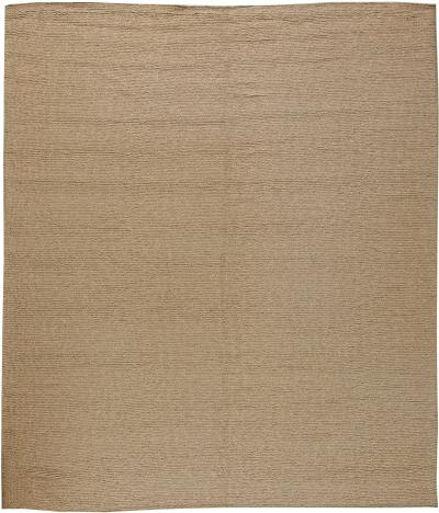 Doris Leslie Blau Collection High Quality Modern Solid Brown Flat Weave Wool Rug