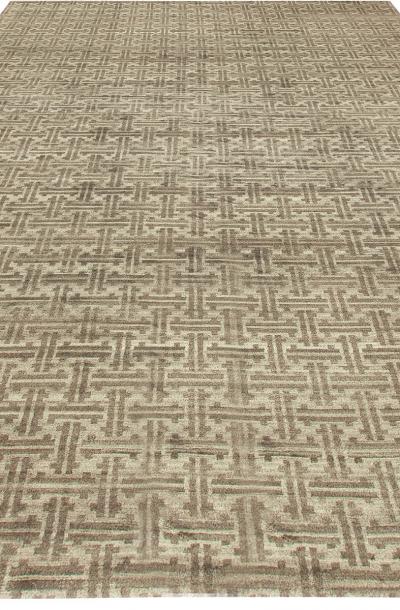 Doris Leslie Blau Collection High Quality Terra Beige Brown Rug in Natural Wool
