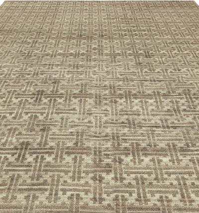 Doris Leslie Blau Collection High Quality Terra Beige Brown Rug in Natural Wool