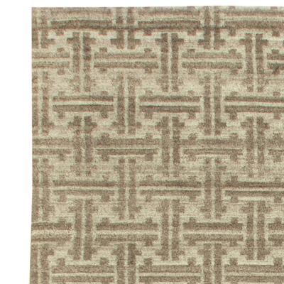 Doris Leslie Blau Collection High Quality Terra Beige Brown Rug in Natural Wool