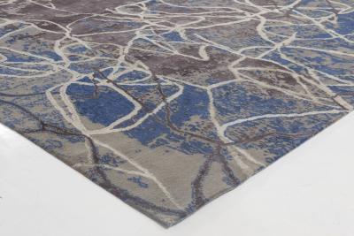 Doris Leslie Blau Collection Indigo and Brown Hand Spun Wool and Silk Rug