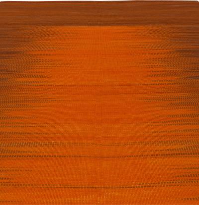 Doris Leslie Blau Collection Karatas Turkish Modern Orange Brown Bold Kilim Rug
