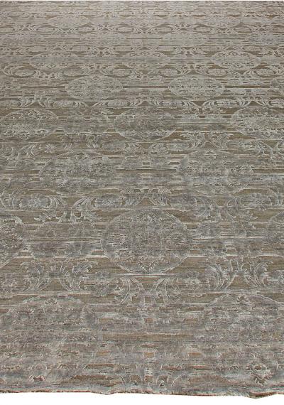 Doris Leslie Blau Collection Large Bold Floral Design Handmade Custom Rug