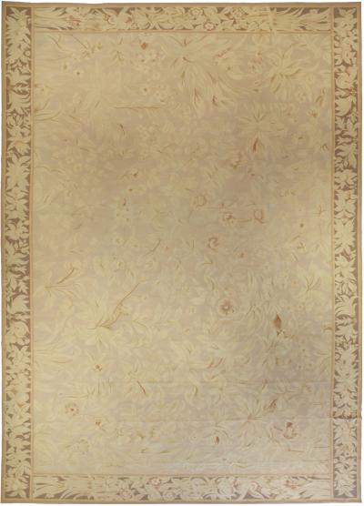 Doris Leslie Blau Collection Large Gold Aubusson Design Handmade Wool Rug