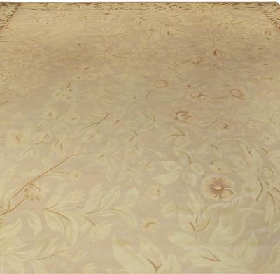Doris Leslie Blau Collection Large Gold Aubusson Design Handmade Wool Rug