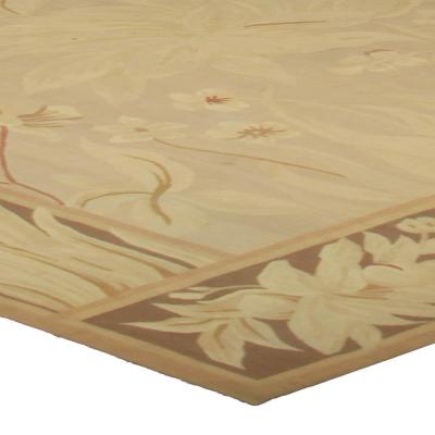 Doris Leslie Blau Collection Large Gold Aubusson Design Handmade Wool Rug