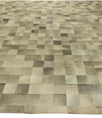 Doris Leslie Blau Collection Large Hair on Hide Gray and Light Brown Modern Rug