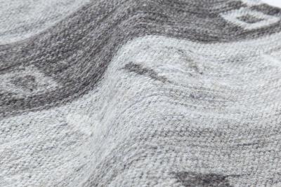 Doris Leslie Blau Collection Light and Dark Gray Flat Weave Wool Rug