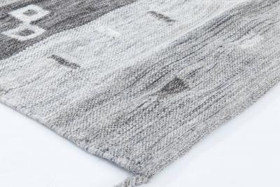 Doris Leslie Blau Collection Light and Dark Gray Flat Weave Wool Rug
