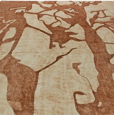 Doris Leslie Blau Collection Modern Abstract Brown Beige Handmade Wool Rug