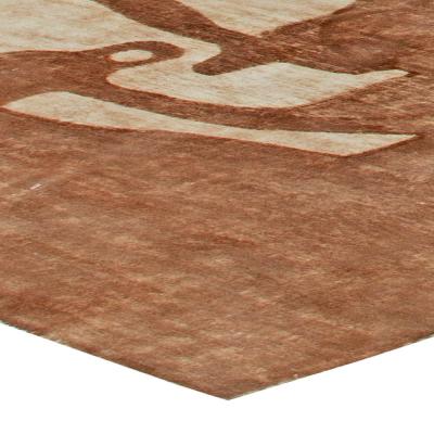 Doris Leslie Blau Collection Modern Abstract Brown Beige Handmade Wool Rug