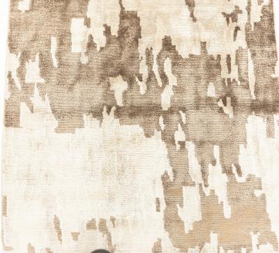 Doris Leslie Blau Collection Modern Abstract Silk Beige Brown Purple Runner