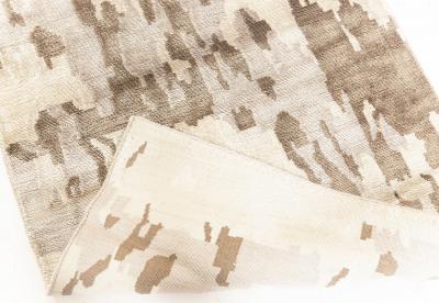 Doris Leslie Blau Collection Modern Abstract Silk Beige Brown Purple Runner