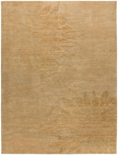 Doris Leslie Blau Collection Modern Abstract Sunflower Beige Handmade Wool Rug