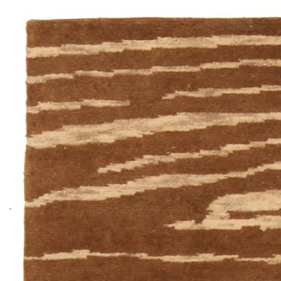 Doris Leslie Blau Collection Modern Abstract Whirl Brown Handmade Wool Rug